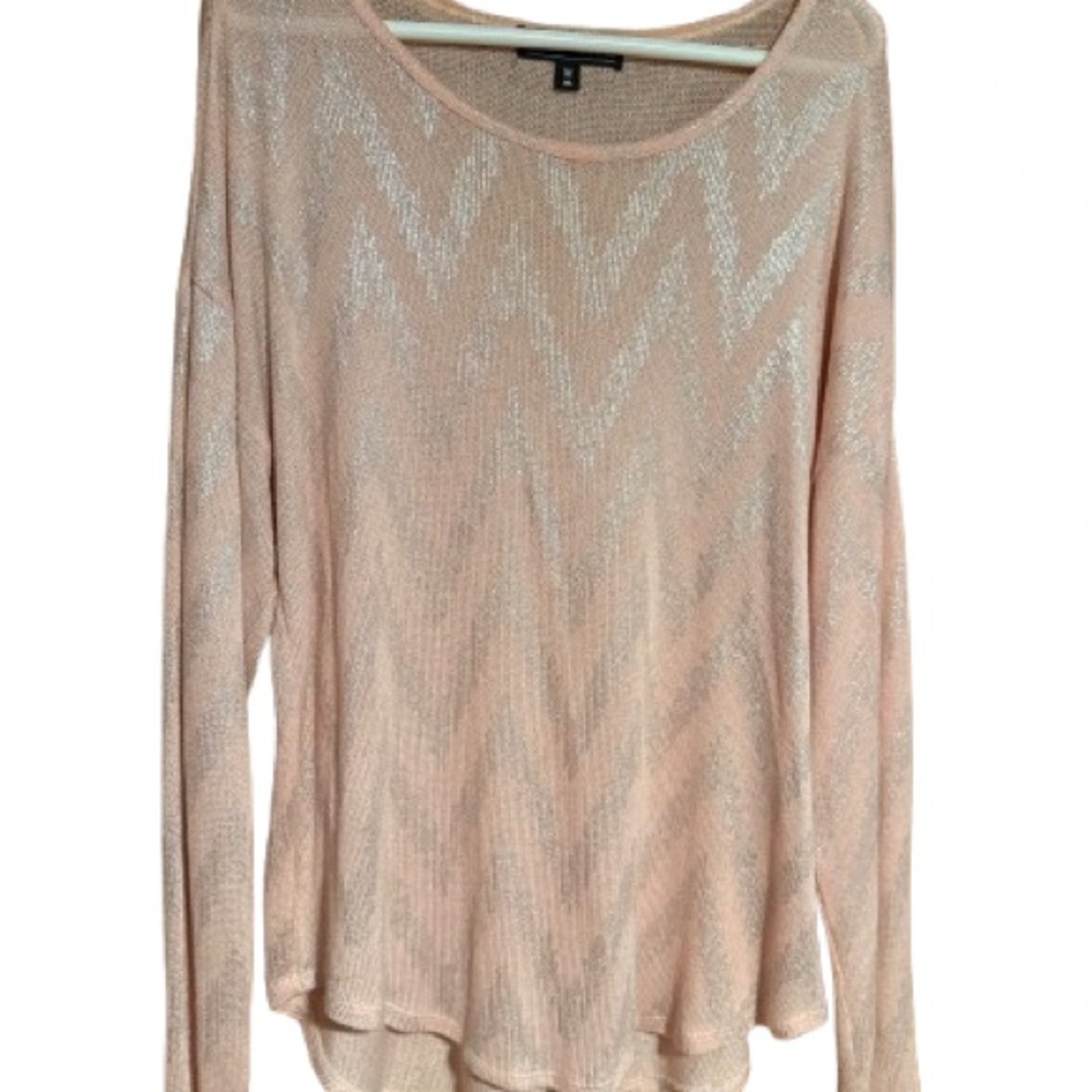 Almost Famous Pink and Silver Knit Top